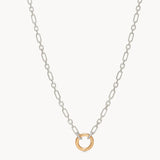 H & B Figaro Charm Chain Necklace — Silver