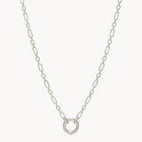 H & B Figaro Charm Chain Necklace — Silver