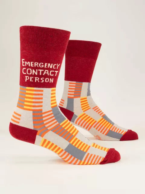 Blue Q Men's Emergency Contact Person Socks