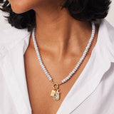 H & B Blue Lace Agate Charm Necklace