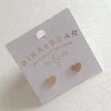 "Total Eclipse of the Heart" Heart Stud Earrings in Gold