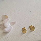 "Total Eclipse of the Heart" Heart Stud Earrings in Gold