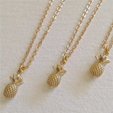 "Aloha" Tiny Pineapple Charm Necklace in Gold