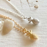 "Aloha" Tiny Pineapple Charm Necklace in Gold