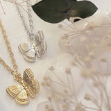 "Papillon" Butterfly Charm Necklace in Gold or Silver