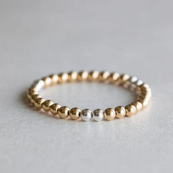6MM BRACELET - MIXED GOLD/SILVER
