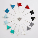 Map Pin Sets - Flags- Charcoal
