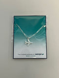 Airplane Paperchain Necklace Silver