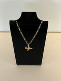 Airplane Paperchain Necklace Gold