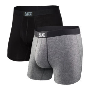 SAXX VIBE 2-PACK SUPER SOFT Boxer Brief / Black / Grey