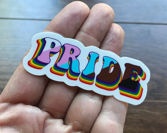 Pride LGBTQAA Progress Word Sticker
