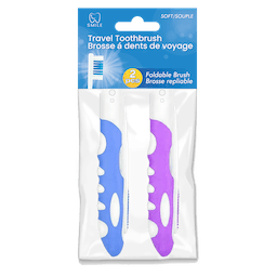 Smile Foldable Travel Toothbrush - 2pc
