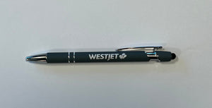 WestJet Incline Soft Touch Metal Stylus Pen-Slate Grey
