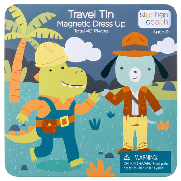 Travel Tin Magnetic Dress Up - Dinosaur
