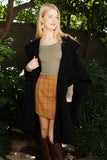 Cozy Plush Solid Color Hooded Ruana: Black