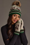 Panache - Cream Deer Winter Pattern Pom Hat