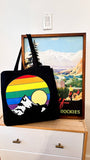 Mountain Sunrise Canvas Tote Bag: Black