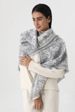 Women Paisley Print Tassel Triangle Scarf Warm Shawl Wrap: Mocha