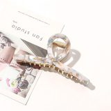 Ella Acetate and Metal Hair Claw Clip: Rose