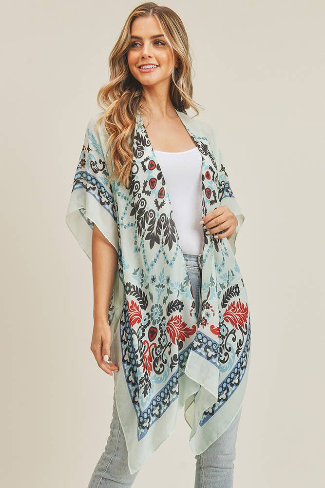 Bohemian Print Kimono: Blue/Black – WestJet Store