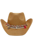 Pink Deco Coastal Cowgirl  Cowboy Hat: Tan
