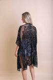 Lightweight Layering Mandala Kimono Cover-Up: Black