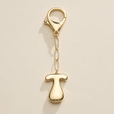 Bubble Letter Initial Keychain – Gold