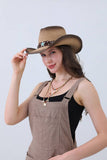Classic Western Cowboy Hat with Star Accent: Brown