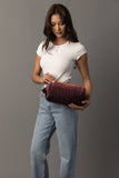 Panache - Purple & Orange Velvet Ribbed Travel Pouch