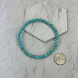 4mm blue turquoise stone stretch Bracelet