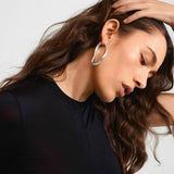 Pilgrim - DUNE Recycled Large Oval Hoop Earrings Silver