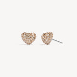 H & B Sparkle Heart Stud Earrings