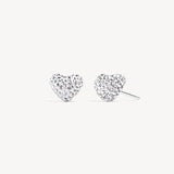 H & B Sparkle Heart Stud Earrings