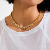 Pilgrim - FIRE recycled coins & crystal necklace