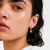 Pilgrim - FIRE recycled spiral pendant hoop earrings - Gold
