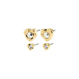 Pilgrim - NOVA recycled mixed metal heart earrings 2-in-1