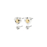 Pilgrim - NOVA recycled mixed metal heart earrings 2-in-1