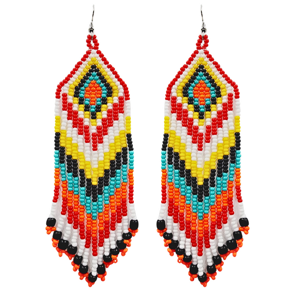 Tribal Roots - Chevron Fringe Earrings
