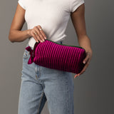 Panache - Fuchsia & Green Velvet Ribbed Travel Pouch