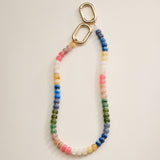 Colorful Beaded Bag Charm with Gold Clasp Trendy Accessory: Colorful