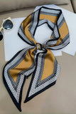 Leto - Vintage Geometric Border Pointed Satin Scarf For Women: Mocha