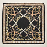 Classic Equestrian Chain Square Scarf – White