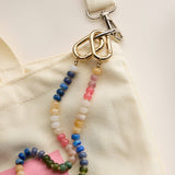 Colorful Beaded Bag Charm with Gold Clasp Trendy Accessory: Colorful