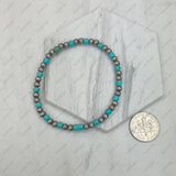 Silver Navajo pearl with blue turquoise stone beads Bracelet