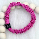 Blush Silks -Finest Grade Pure Mulberry Silk Mini Scrunchies: Cobalt