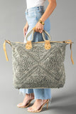 Panache - Sage Vintage Inspired Textured Tote