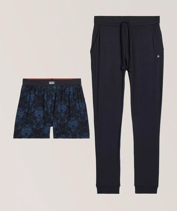 SAXX Two-Piece Snooze Brocade Boxer & Pant Set