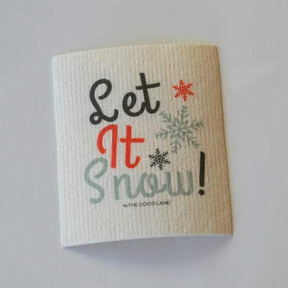 Let it Snow Swedish Sponge Cloth