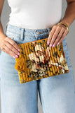 Panahce - Mustard & Multicolored Floral Pouch