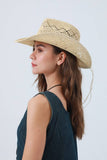 Woven Brim Cowboy Hat: Textured Western Hat: Natural